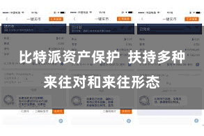 比特派资产保护  扶持多种来往对和来往形态